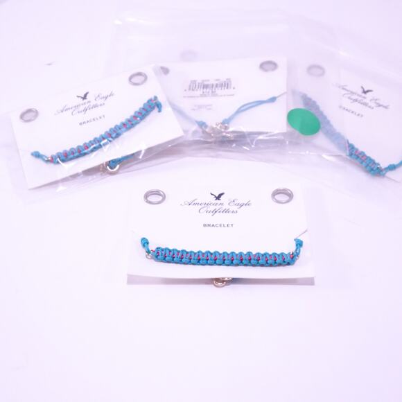 American Eagle Outfitters AEO Turquoise Red Woven Bracelet NWT 12 Set 6 PCS - Picture 4 of 8